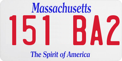 MA license plate 151BA2