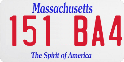 MA license plate 151BA4