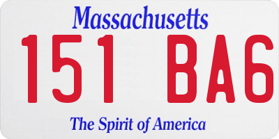 MA license plate 151BA6