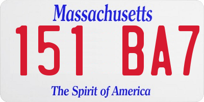 MA license plate 151BA7