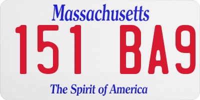 MA license plate 151BA9
