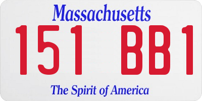 MA license plate 151BB1