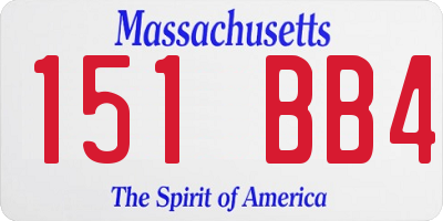 MA license plate 151BB4