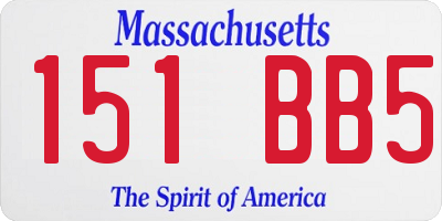 MA license plate 151BB5