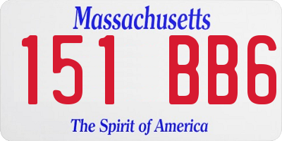 MA license plate 151BB6