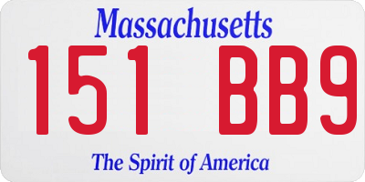 MA license plate 151BB9