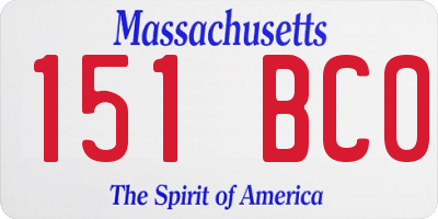 MA license plate 151BC0