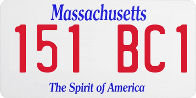 MA license plate 151BC1