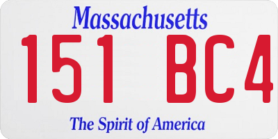 MA license plate 151BC4