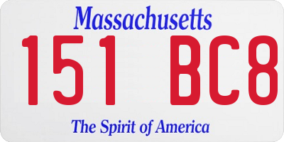 MA license plate 151BC8