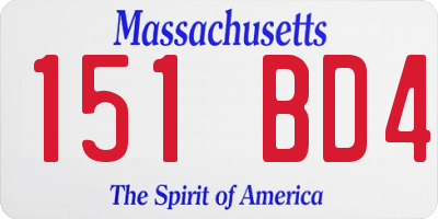 MA license plate 151BD4