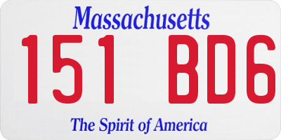 MA license plate 151BD6