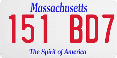 MA license plate 151BD7