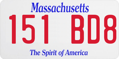 MA license plate 151BD8