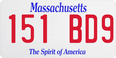 MA license plate 151BD9