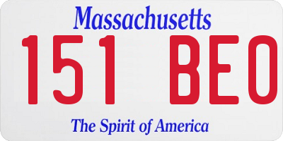 MA license plate 151BE0