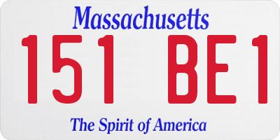 MA license plate 151BE1