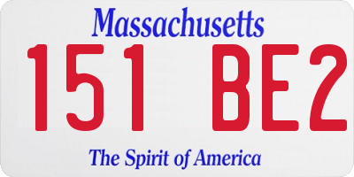 MA license plate 151BE2