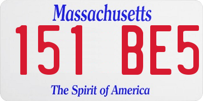 MA license plate 151BE5