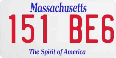 MA license plate 151BE6