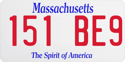 MA license plate 151BE9