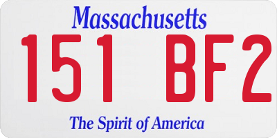 MA license plate 151BF2