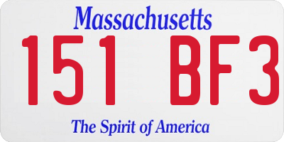 MA license plate 151BF3