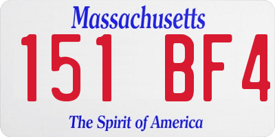MA license plate 151BF4