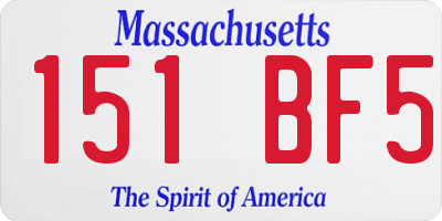 MA license plate 151BF5