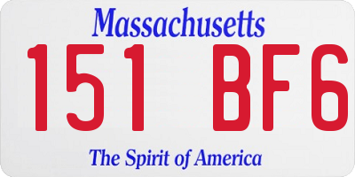 MA license plate 151BF6