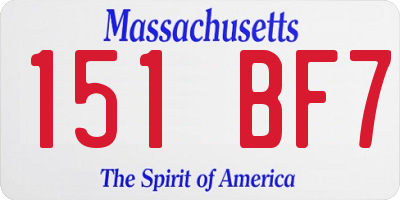 MA license plate 151BF7