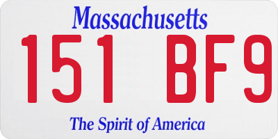 MA license plate 151BF9