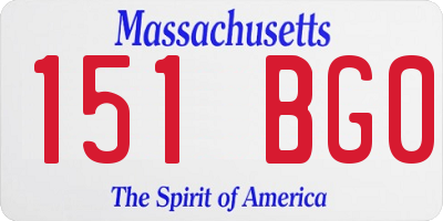 MA license plate 151BG0