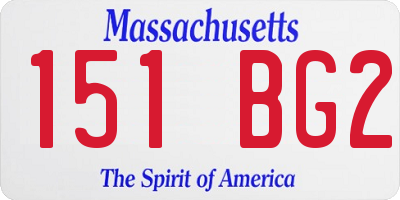 MA license plate 151BG2
