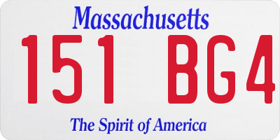 MA license plate 151BG4