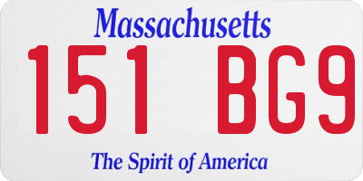 MA license plate 151BG9