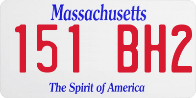 MA license plate 151BH2