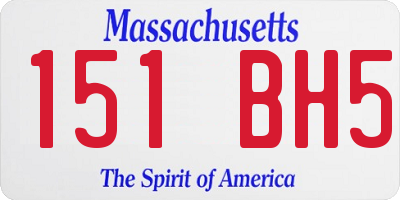 MA license plate 151BH5