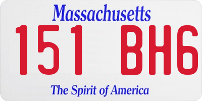 MA license plate 151BH6
