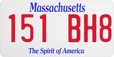 MA license plate 151BH8