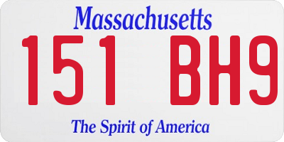 MA license plate 151BH9