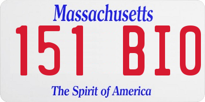 MA license plate 151BI0