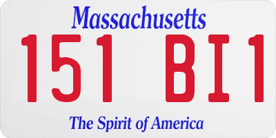 MA license plate 151BI1