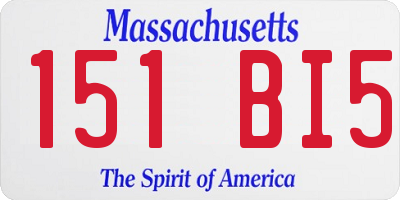 MA license plate 151BI5