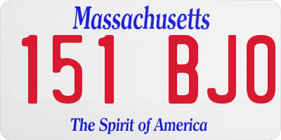 MA license plate 151BJ0