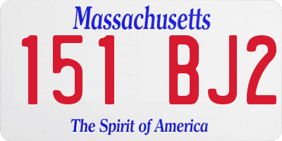MA license plate 151BJ2