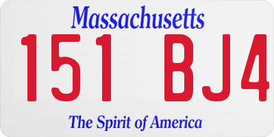 MA license plate 151BJ4