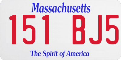 MA license plate 151BJ5