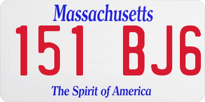 MA license plate 151BJ6