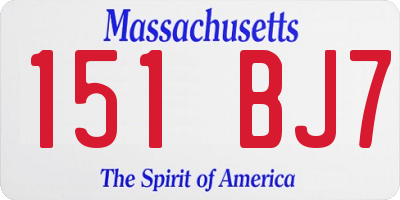 MA license plate 151BJ7